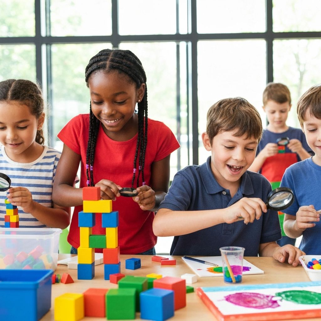 Children engaged in hands-on learning activities